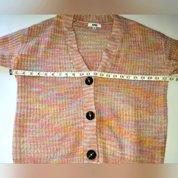 BB DAKOTA Pastel Rainbow Cottagecore Girlhoodcore Wool Blend Knit Cardigan - Picture 5 of 9